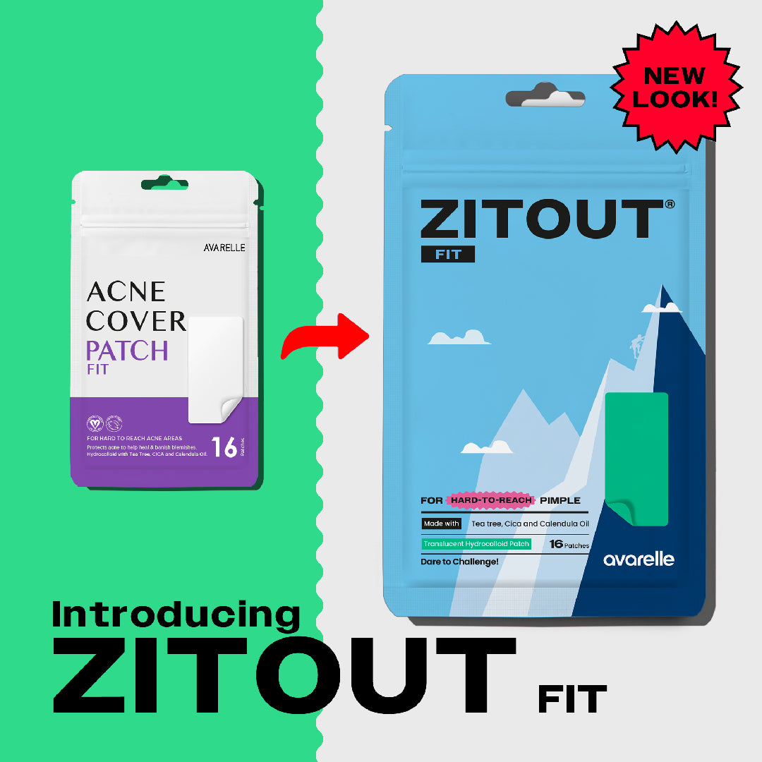 Introducing Avarelle ZITOUT FIT 16CT: the new look for a hydrocolloid patch designed for hard-to-reach pimples.